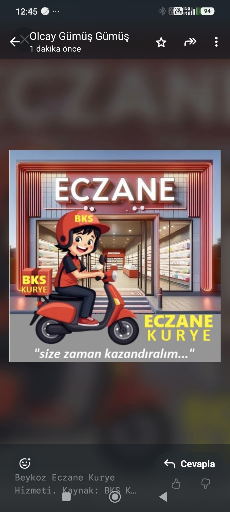 Acil nöbetçi eczane moto kurye 7/24- pharmacy Delivery Eczane kurye İstanbul Ataşehir