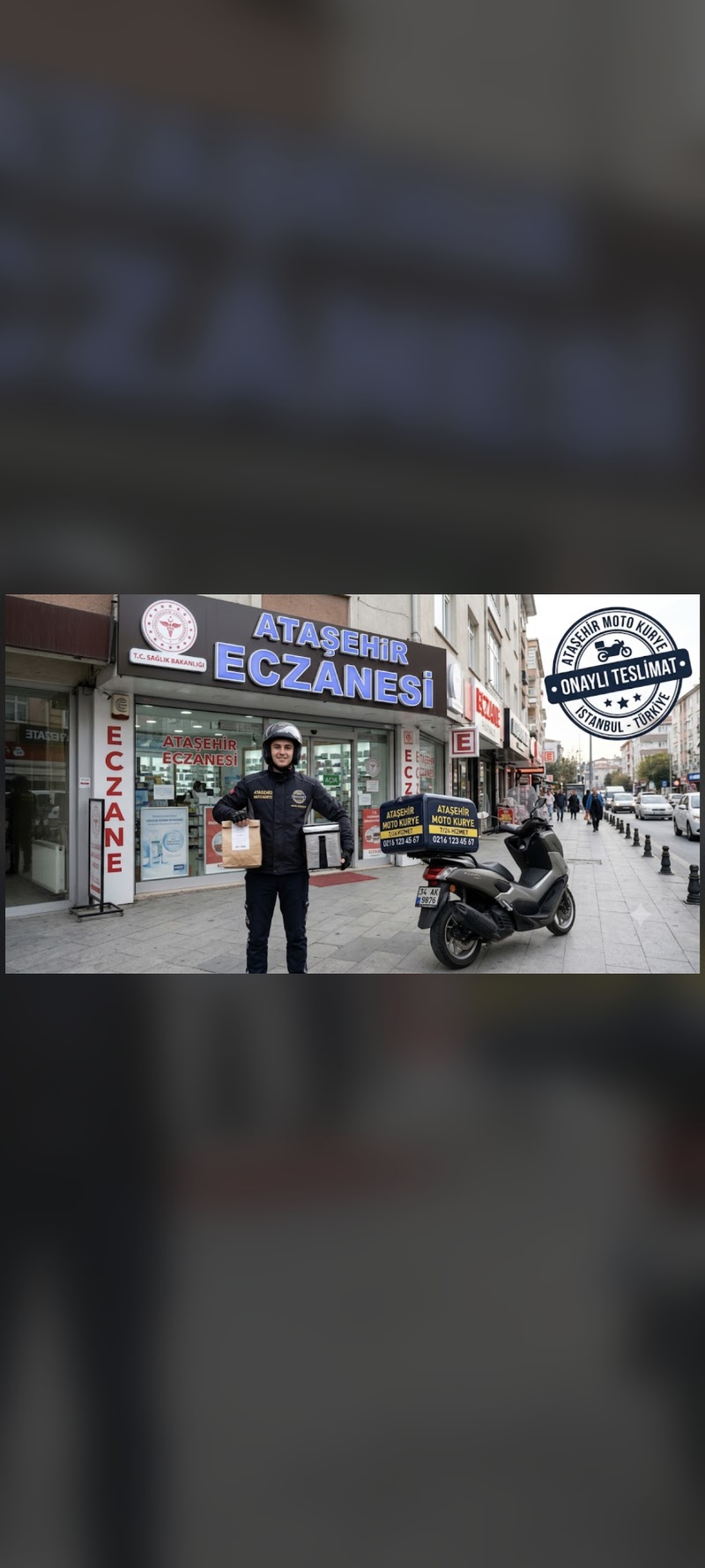 Acil nöbetçi eczane moto kurye 7/24- pharmacy Delivery Eczane kurye İstanbul Ataşehir